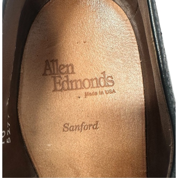 Allen Edmonds Shoes Men's 10D Sanford Derby Bugundy Leather Lace-Ups Cap Toe - Picture 10 of 11